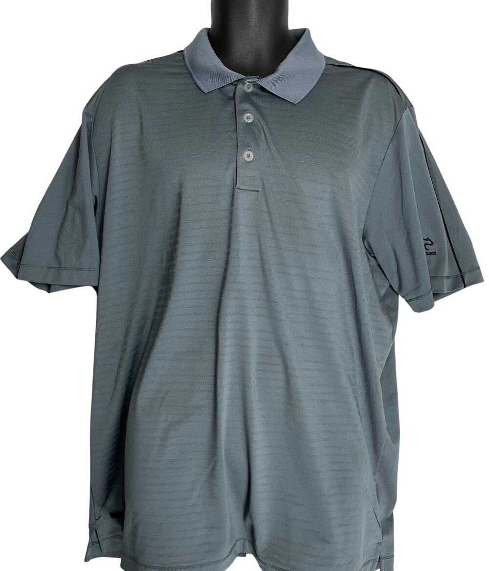 adidas Polo Shirt Men XL Gray Pure Motion Cool Max Golf Bear Mountain Ranch